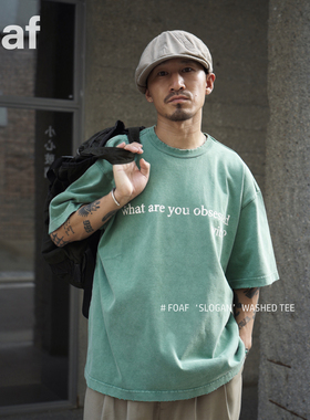 FOAF ‘SLOGAN’ Washed Tee 24ss 宽松水洗染色破坏做旧短袖T恤