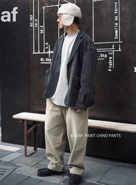 FOAF Paint Chino Pants 24AW 宽松水洗做旧泼墨双摺微锥画家裤