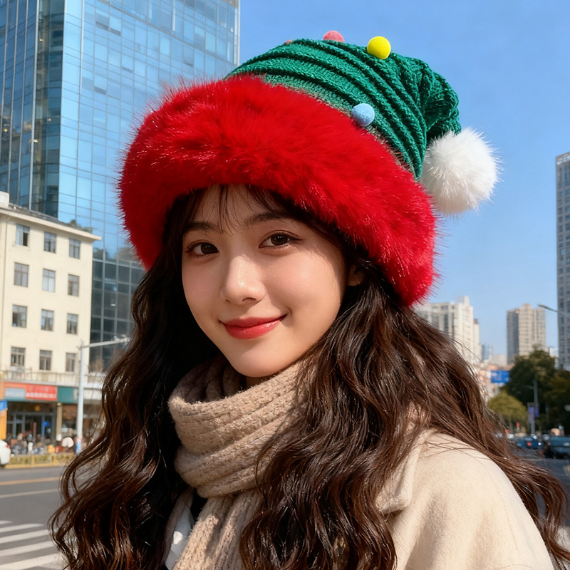 圣诞节红色帽子女秋冬韩版可爱