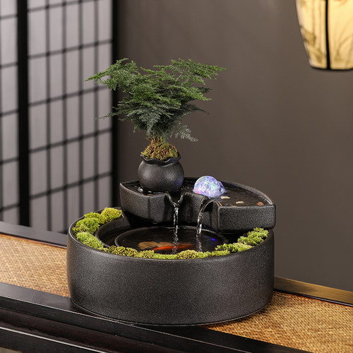 时来运转风水球流水摆件