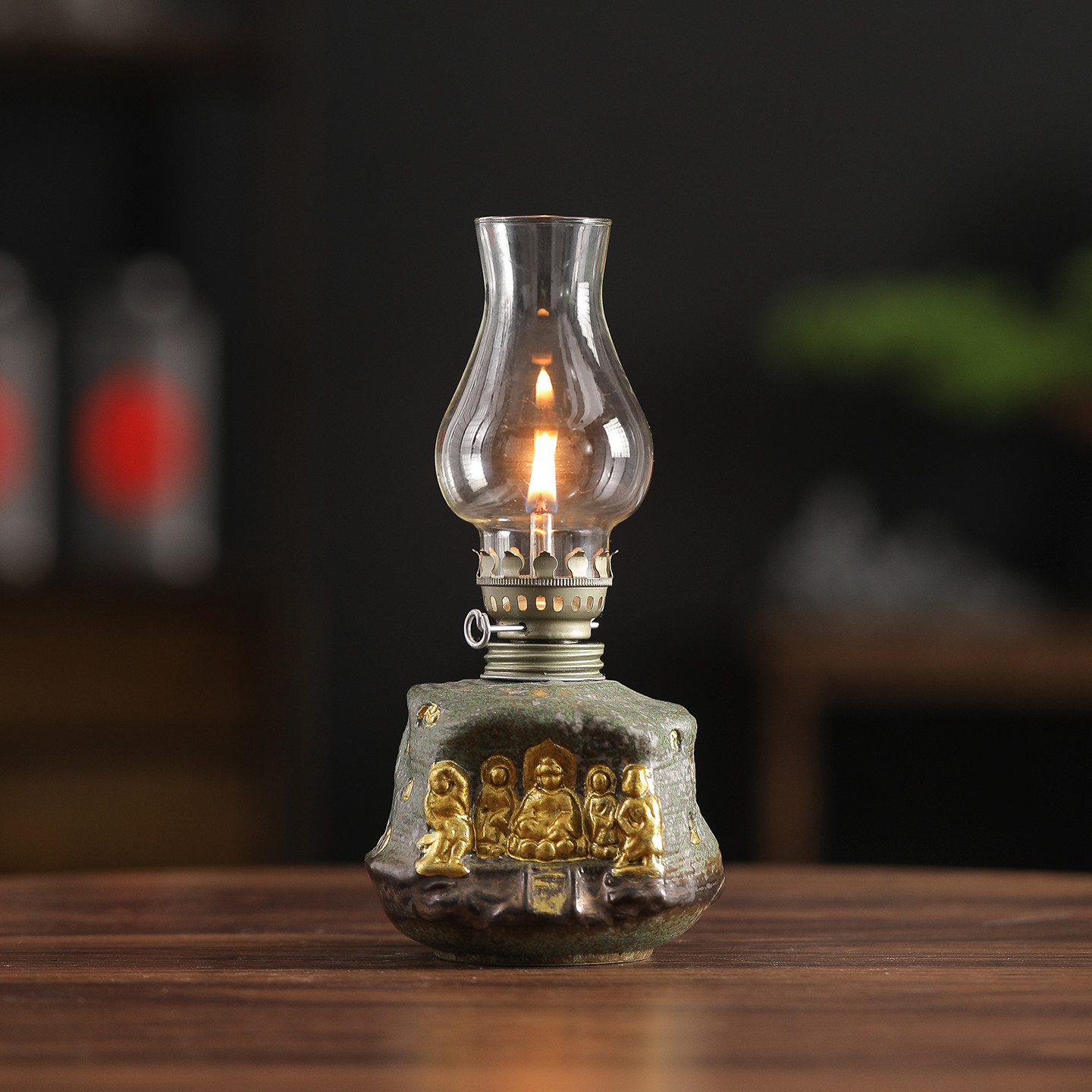 老式复古陶瓷酥油灯玻璃灯盏创意烛台书房卧室小夜灯具茶桌摆件,家居饰品,酥油灯,淘宝优惠券,粉丝福利购,淘宝优惠卷