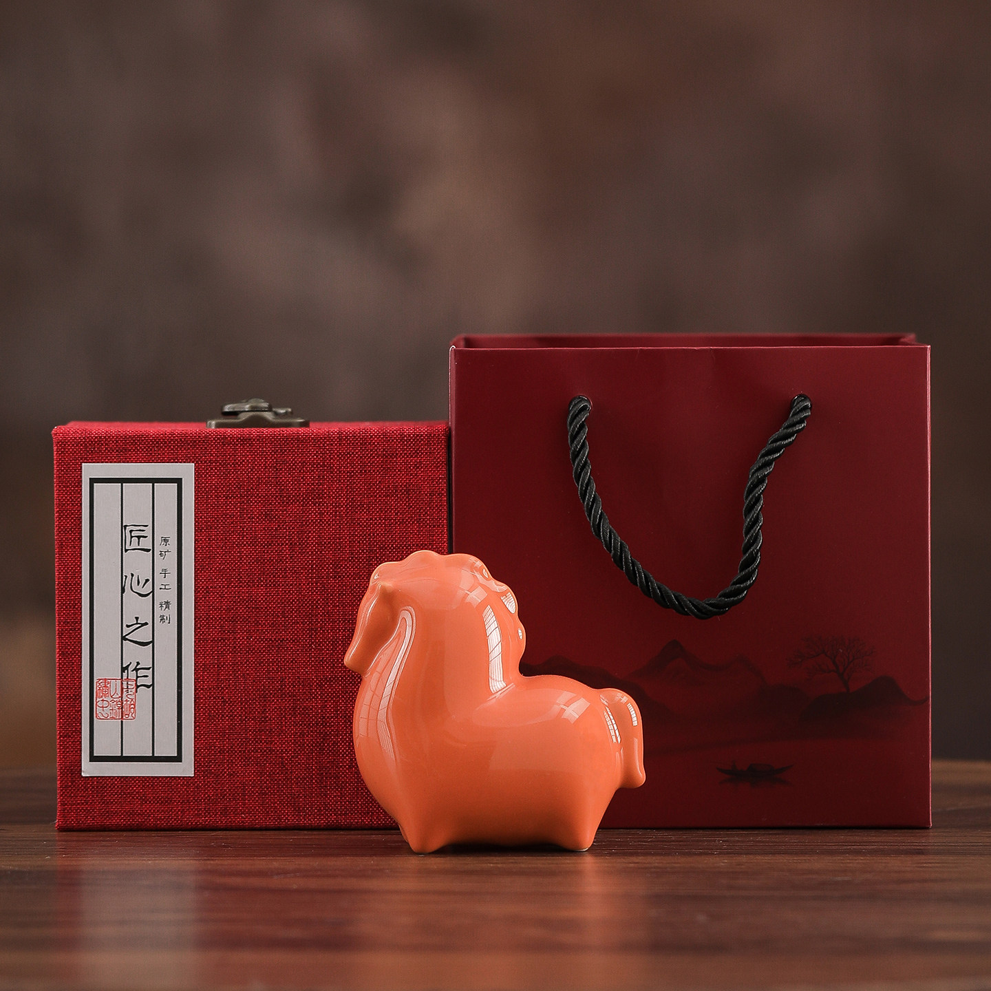 马年吉祥物马到成功摆件新中式陶瓷萌马茶宠乔迁新年伴手礼礼盒装,家居饰品,装饰摆件,淘宝优惠券,粉丝福利购,淘宝优惠卷