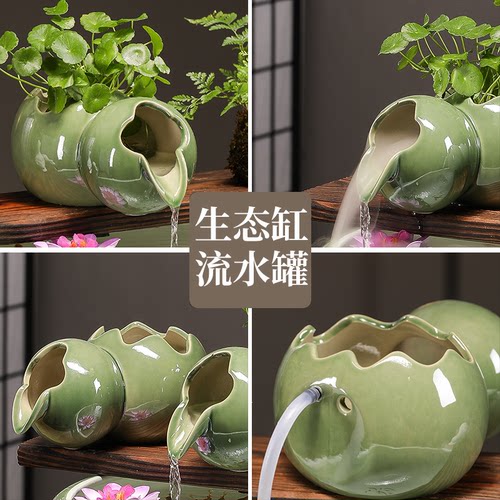 鱼缸造景摆件古法养鱼增氧过滤