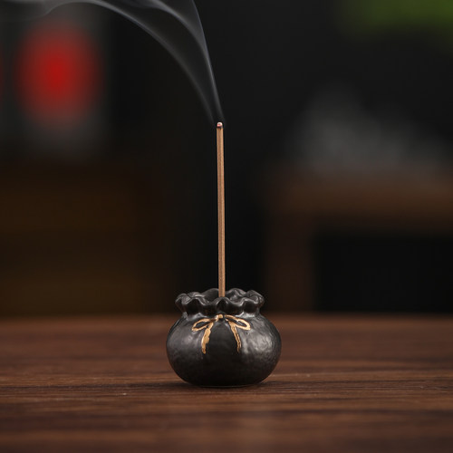 创意小福袋线香炉摆件香插创意小香炉檀沉香茶桌家用小号香器香道