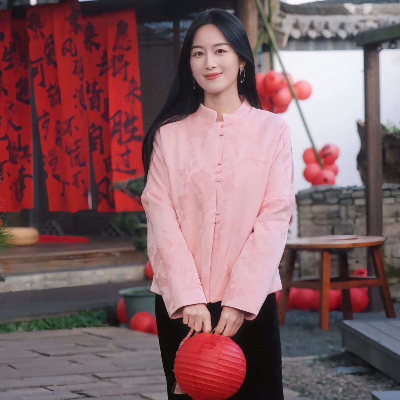 【橙庐】773001新中式牡丹竹蝶提花棉服外套 绵羊毛桑蚕丝春秋冬