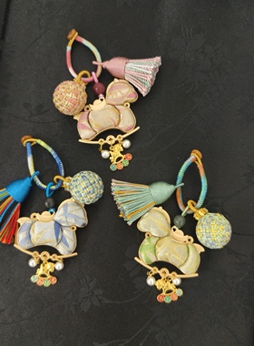 【橙庐】520008原创三彩萌马有球必应含香珠挂件马上有钱马到成功