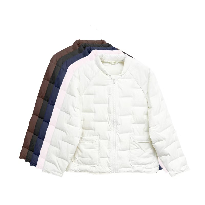 【橙庐】514051秋冬简约棒球领超轻羽绒服 90鸭绒女时尚休闲百搭