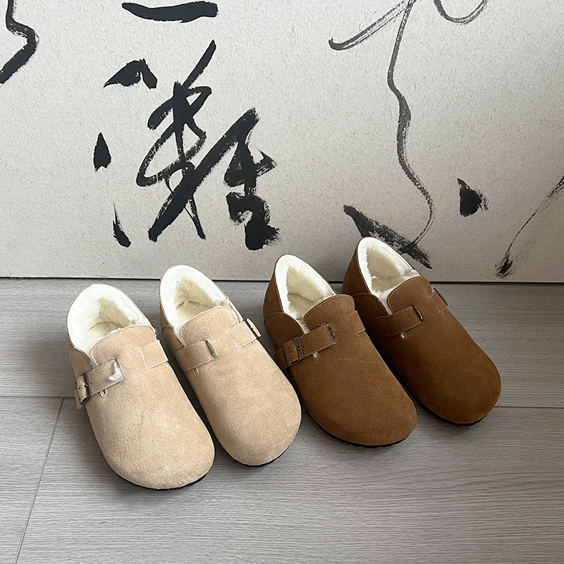 【橙庐】F722-2A牛反绒平底勃肯鞋 羊毛里羊毛垫秋冬学院风高街