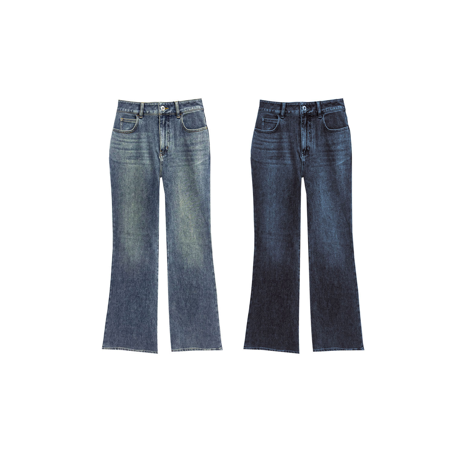 【橙庐】510619莱赛尔棉四面弹微喇牛仔裤 春秋女高腰时尚超模裤