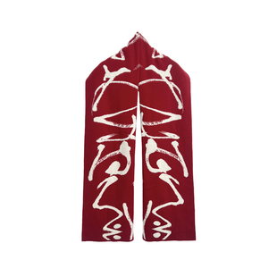 【橙庐】WJ1032原创新中式草书望江南100绵羊毛大围巾 披肩中国风