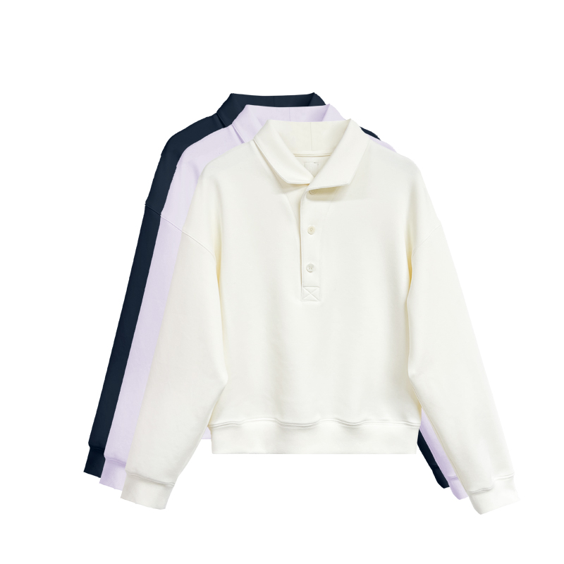 橙庐原创莫代尔空气棉翻领卫衣