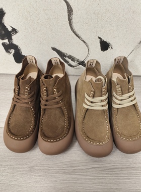 【橙庐】Q2687-03牛反绒复古英伦风马丁靴 猪皮垫女时尚百搭软底