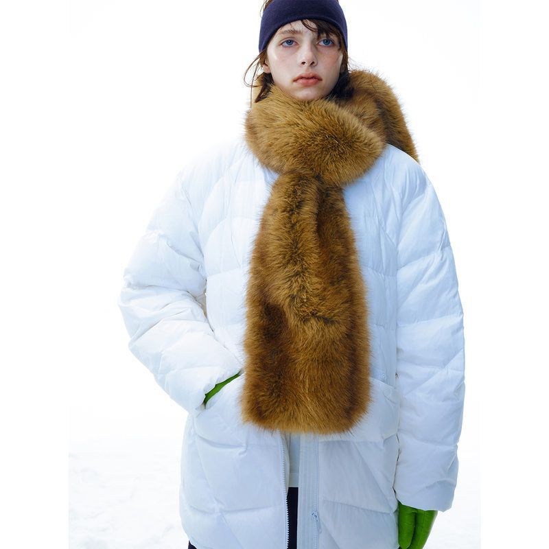 HELLO SEPTEMBER  复古棕色一巾多用人造毛多用保暖皮草披肩围巾