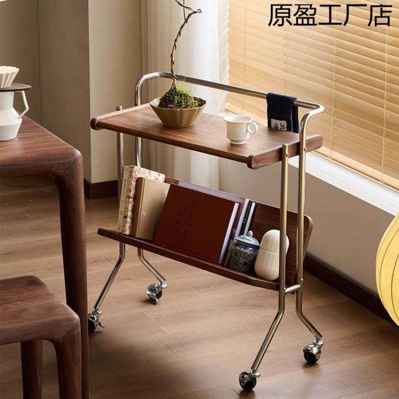 中古可移动小推车沙发边几客厅复古实木茶几杂志书架床头置物架子,3C数码配件,USB灯,淘宝优惠券,粉丝福利购,淘宝优惠卷
