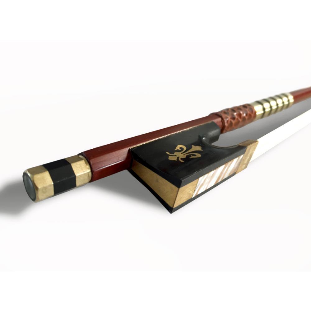 高档金丝乌木雕花弓专业演奏小提琴弓杆优质巴西木