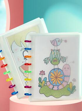 RINGNOTE超透明加厚可擦写活页蘑菇夹文件夹彩虹蘑菇孔资料册