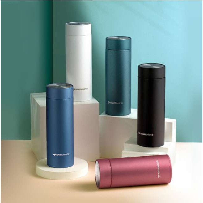 万象保温杯真空商务杯男女士磨砂手感带滤网时尚杯子H79S/430ML