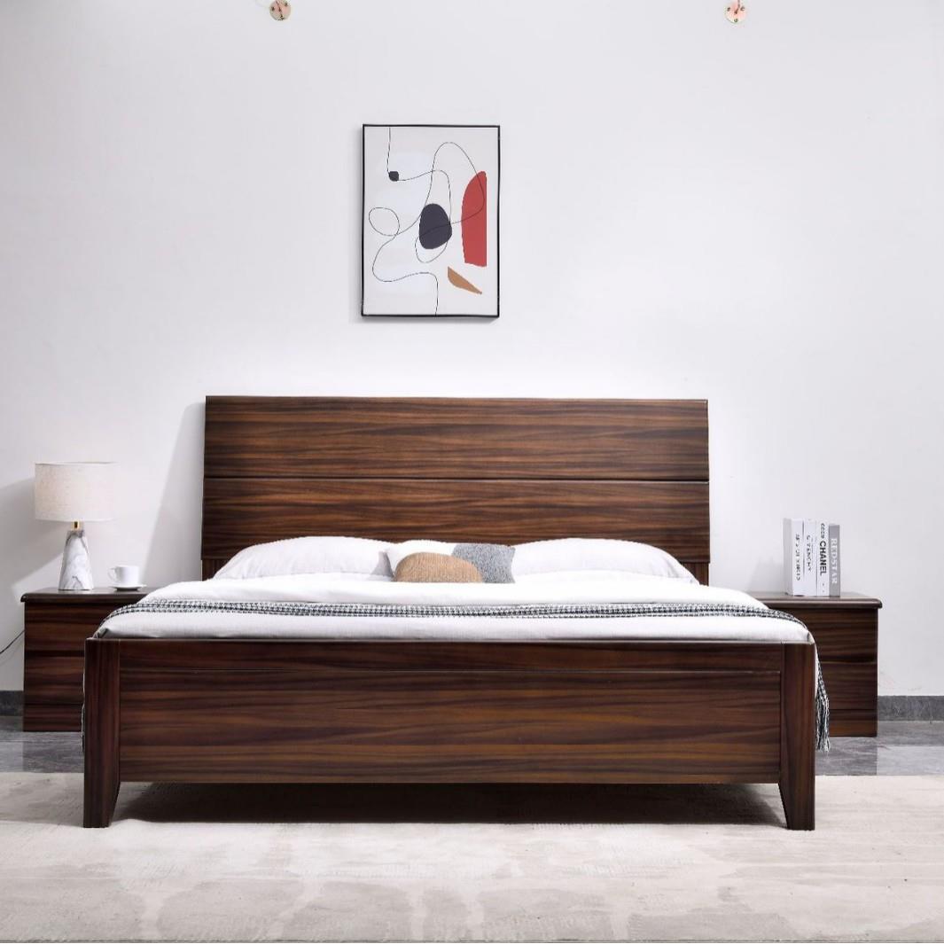 黑胡桃木全实木床头新中式1.8米主卧双人床1.5米简约加厚实木床