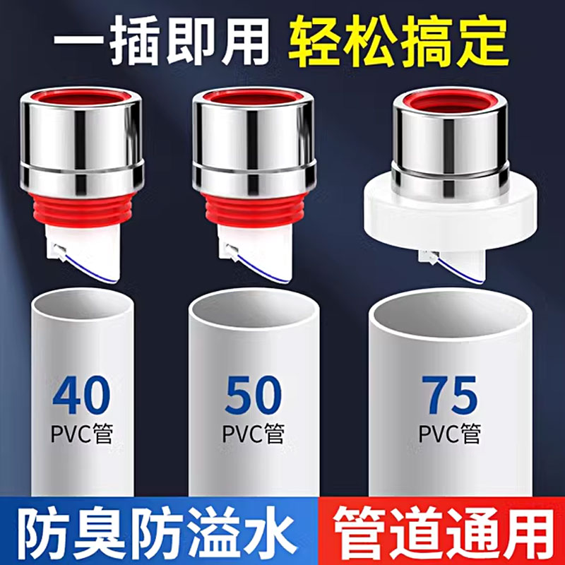 厨房下水管防臭密封塞洗衣机菜盆洗手盆排水管封堵防返臭返水神器