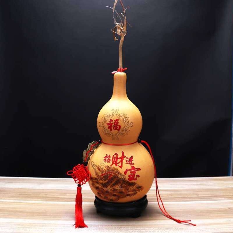 文玩葫芦号葫芦大葫芦龙头挂件招財家宅天然开口木摆件把件真办公