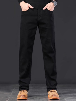 意大利秋季高端黑色牛仔裤子男2025春秋款男士宽松直筒裤休闲长裤