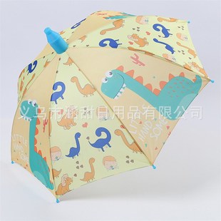 防水套长柄卡通儿童雨伞直杆自动黑胶儿童伞O学生遮阳防晒晴雨伞