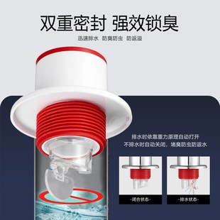 水管道防返臭神器洗手z池防臭密封塞厨房下水道密封圈配 网红热卖
