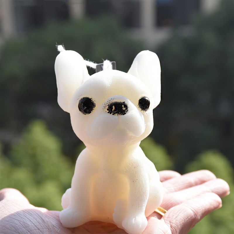 法国斗牛b犬蜡烛模具立体法斗哈巴狗diy狗造型石膏树脂摆件硅胶模