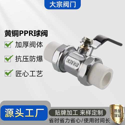 PPR20双活接加厚球阀热熔防泄漏工程双活接水管球阀25 32