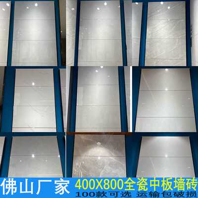 轻奢简约客厅墙砖400X800中板通体大理石全瓷不透水瓷砖鱼肚白