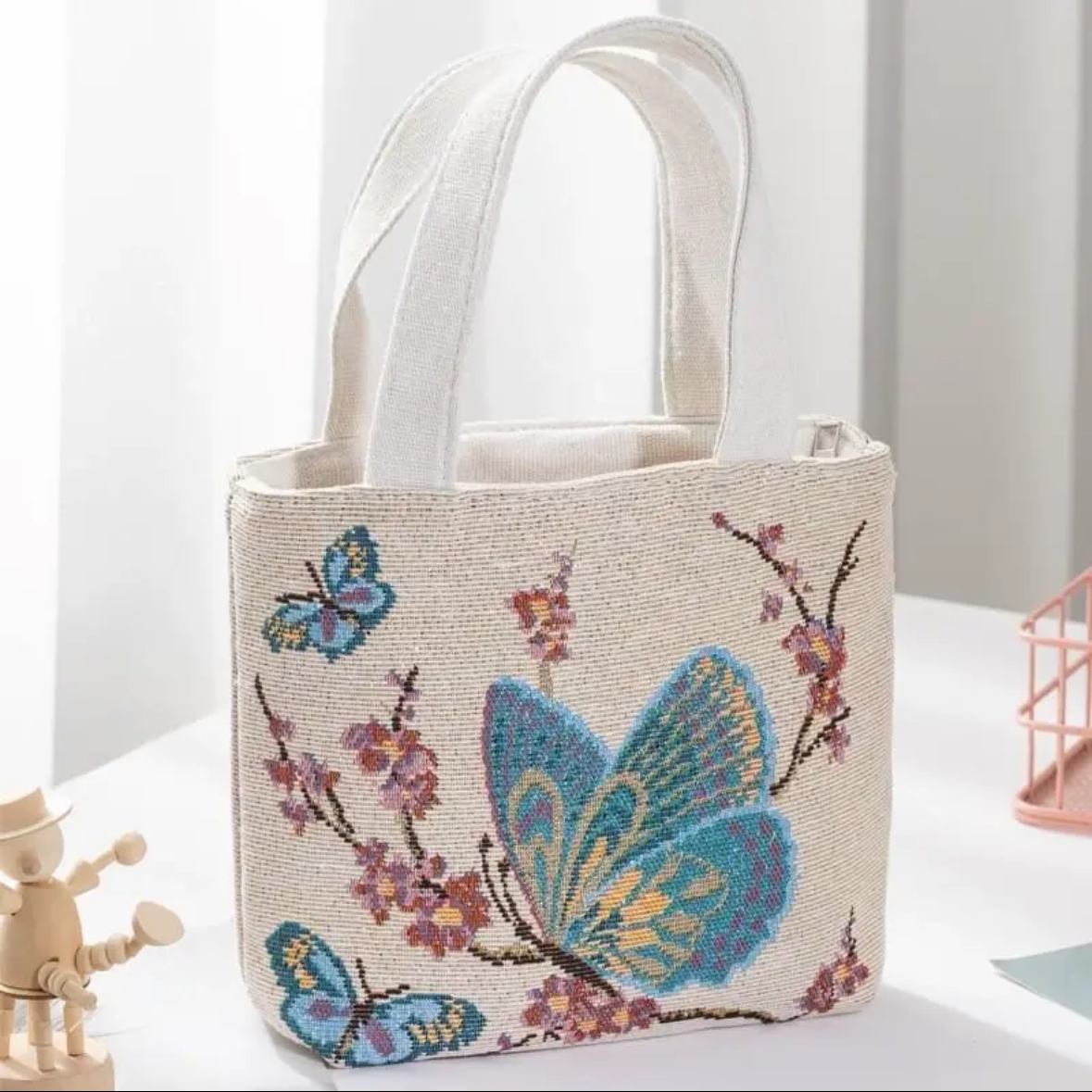 新款帆布手提包提花刺绣手提袋民族风包上班休闲拉链小包手拎包女,箱包皮具/热销女包/男包,小方包,淘宝优惠券,粉丝福利购,淘宝优惠卷