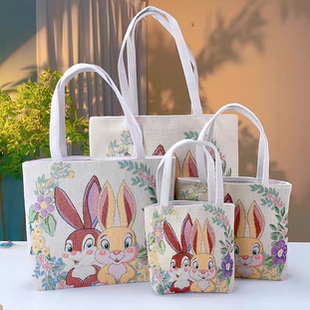 民族风收纳包双面刺绣手提包手拎外出棉麻手机零钱包随身包