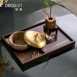 意式极简茶几香薰托盘装饰摆件大理石糖果罐纸巾盒套装软装高级感