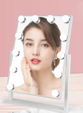 新d款面12颗泡化妆镜好莱坞灯泡单镜三色可调梳妆灯le镜95014化妆镜