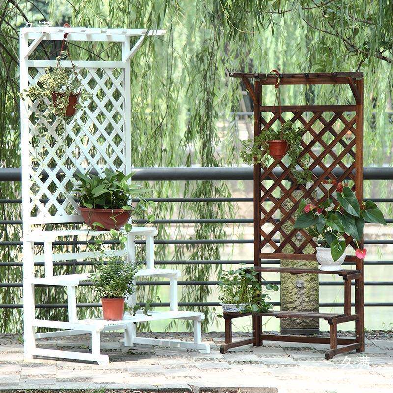 户外做旧阳台碳化地防腐木阶梯49200落网格爬兰藤花架实木多层置