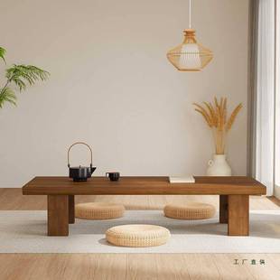 日式实木榻榻米茶几客厅家用矮桌子长条桌阳台桌新中式禅意矮茶桌