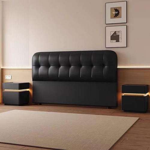 背床头无品牌/包靠落背板软2025现代新款简约一体实木轻奢地单买