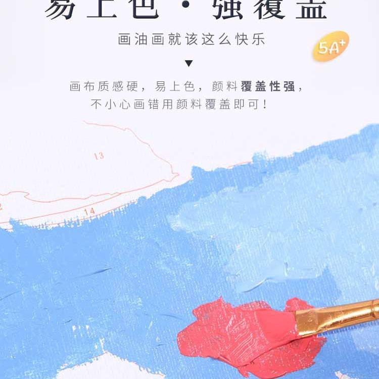 客厅书房装饰画手工填色花卉油画手绘客厅填充油画繁花图片