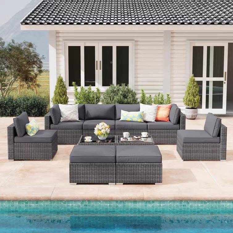 KWW户外发庭院室水外露沙天阳台组合藤编沙发藤椅防休防晒民宿闲