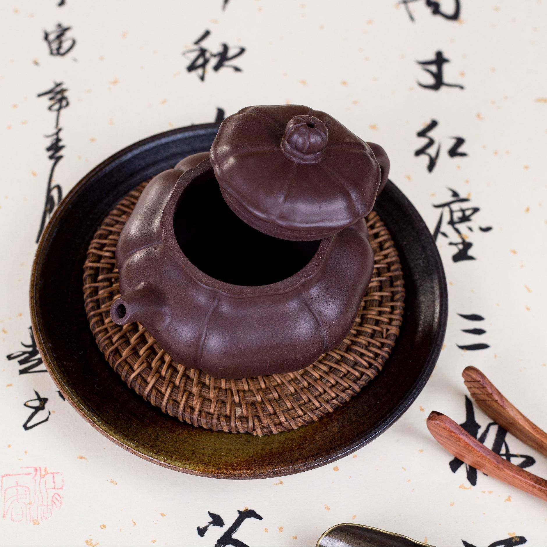 正宗宜兴卢伟0255萍制手砂壶原矿紫泥筋纹花器紫仿古泡茶壶20c0c