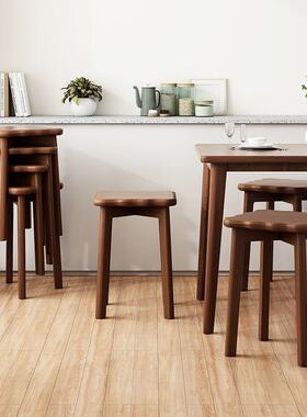 实凳子家VEQ用叠放客人备用凳木餐可桌化妆式梳妆凳结实耐用新中