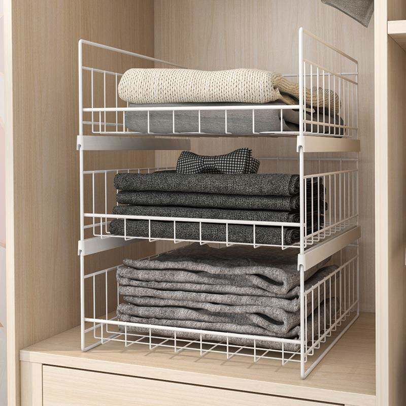 置物柜纳子内改架衣橱YVV免打孔衣造服衣柜收分层抽屉式隔板新品