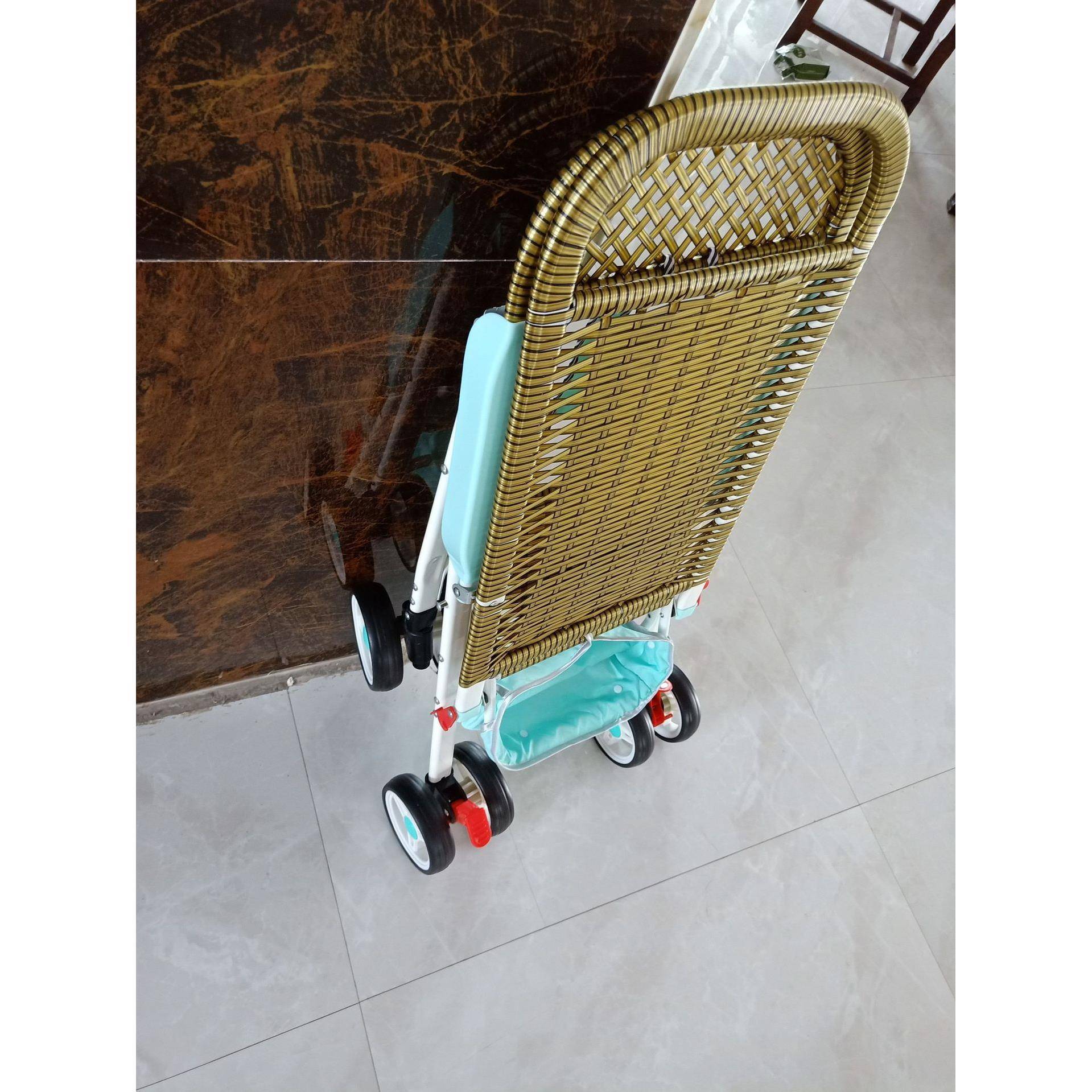 婴推车折叠0-3岁竹编儿可儿童车可坐轻仿藤竹推车便88195手推车藤