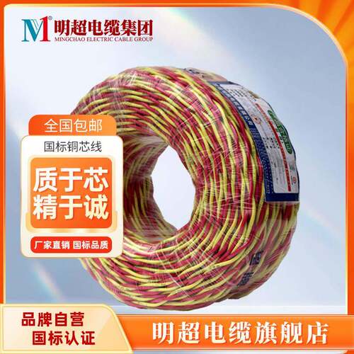 国1标家用绞线双/花线RV-NPJS2*平方100米/卷