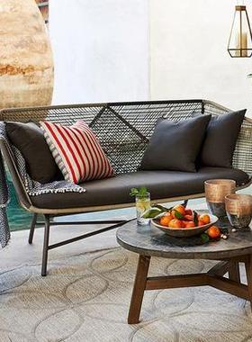 阳台桌椅户外庭院休合网红露天小52931房组屋阳光闲沙发室外藤椅