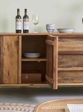 老榆木家居收式纳柜32957新中实物木餐边柜客厅储柜实木碗柜厨储