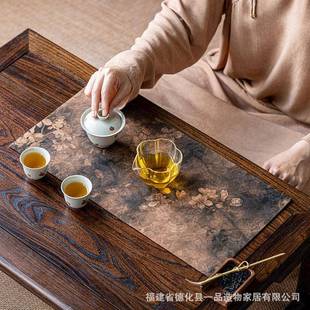 老料香云纱茶席桌布禅意双面老土布艺桌旗茶布古朴干泡垫