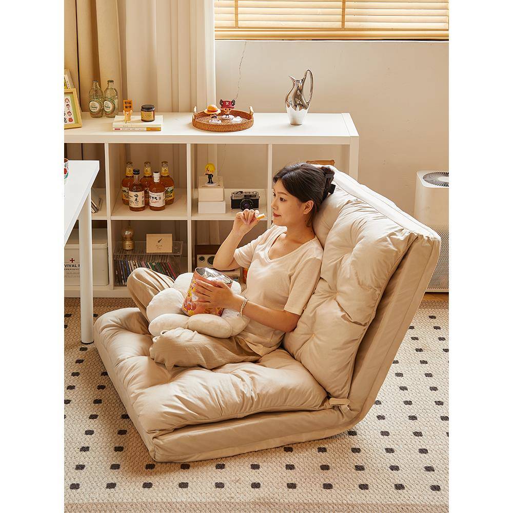 A9卧L懒人背沙PKA发可阳躺可睡室榻榻米床上靠单人椅子台飘窗折叠