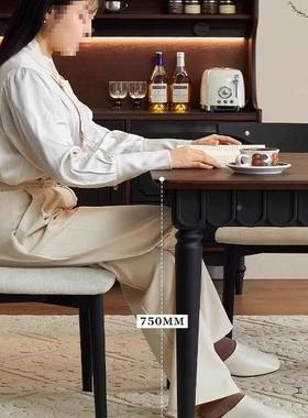 形中古法式餐桌椅组合饭台家用木复古餐桌实长方饭桌长方形95101