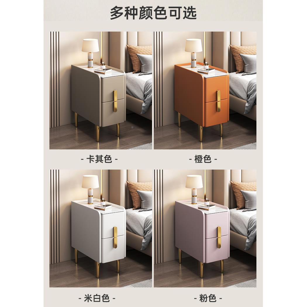 实迷轻你床头柜现代简约2木0cm储物柜小超型智能XMZ柜奢岩板窄床